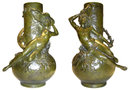 Pair LOUIS MOREAU Figural Bronze Vases