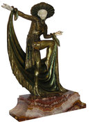 Mirval Art Deco Bronze Dancer Sculpture
