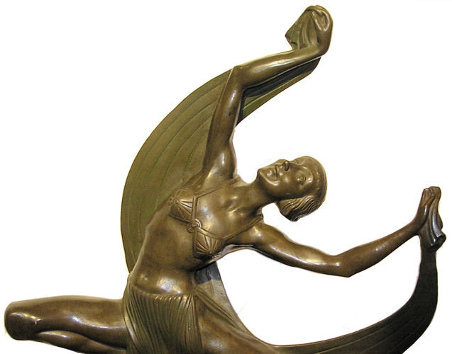 Exotic Dancer Art Deco Bronze Sculpture After Ferdinand Preiss