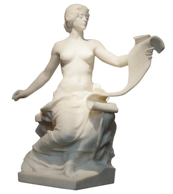 Georges Marie Valentin Bareau (1866-1931) L’Histoire Marble Sculpture
