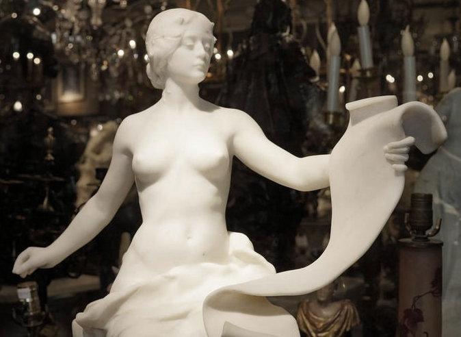 Georges Marie Valentin Bareau (1866-1931) L’Histoire Marble Sculpture