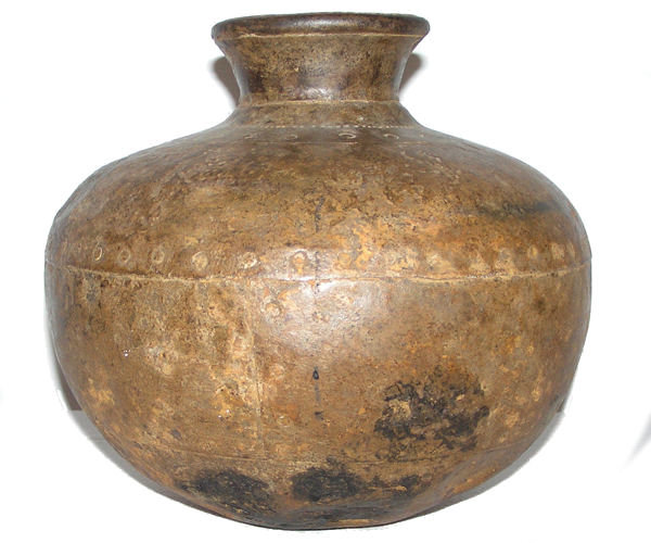Primitive Riveted Metal Vessel