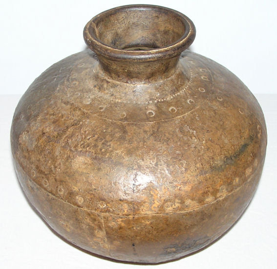 Primitive Riveted Metal Vessel