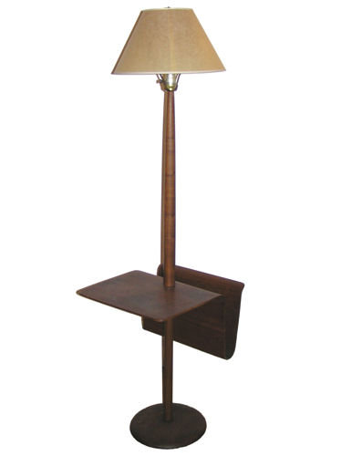 Wooden Floor Lamp w Magazine Rack