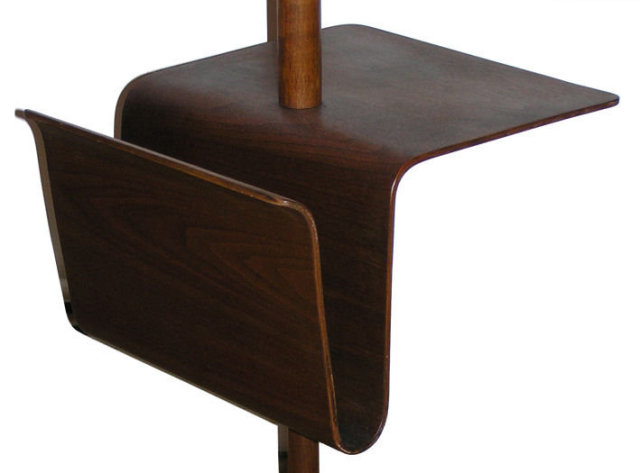 Wooden Floor Lamp w Magazine Rack