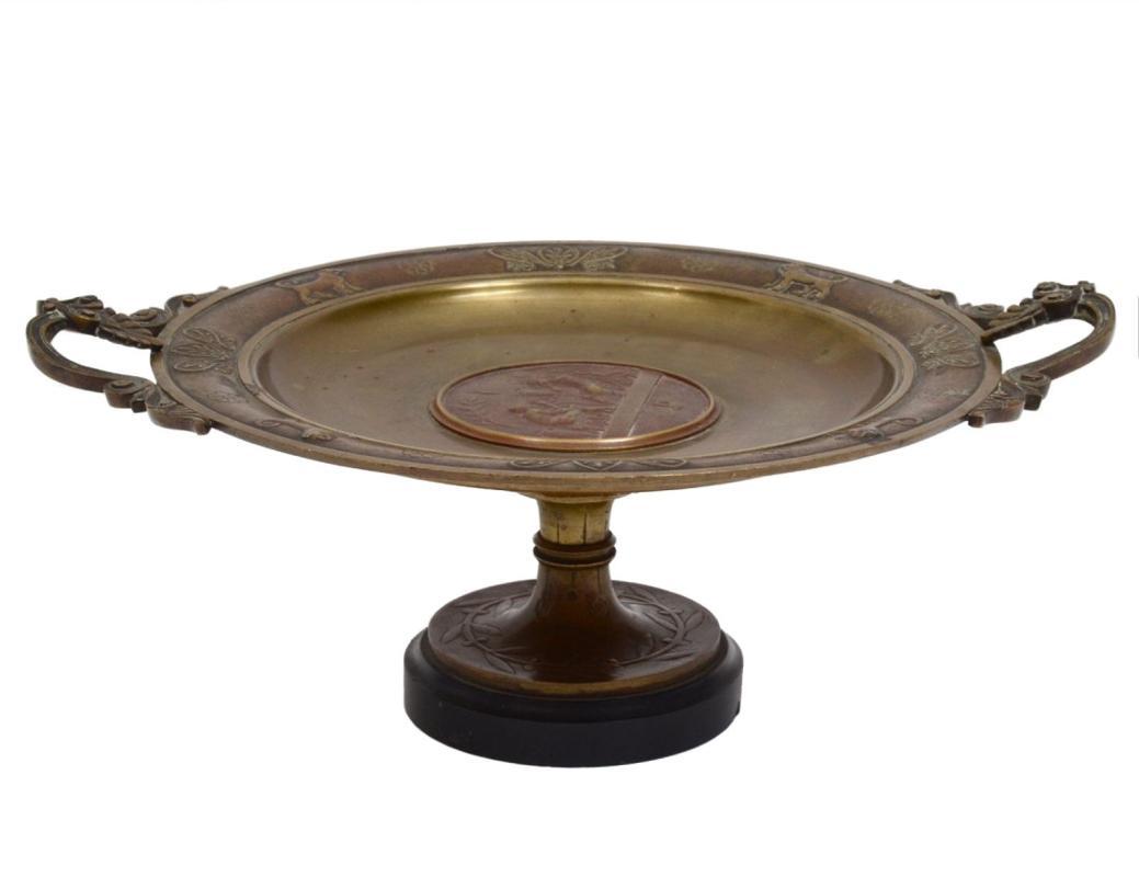 Antique Grecian Neoclassical Bronze Tazza