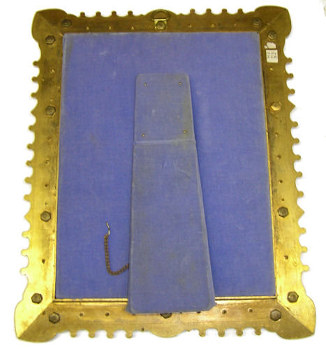 Russian Jewelled Champleve Bronze Mirror