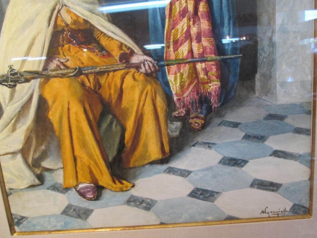 Italian Antonio Gargiullo Orientalist Watercolor Painting