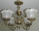 Antique 4-Light Brass & Bronze Chandelier