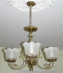 Antique 4-Light Brass & Bronze Chandelier