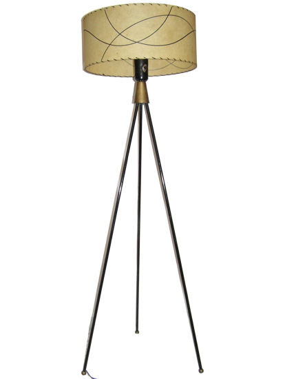 Mid-Century Tripod Metal Floor Lamp