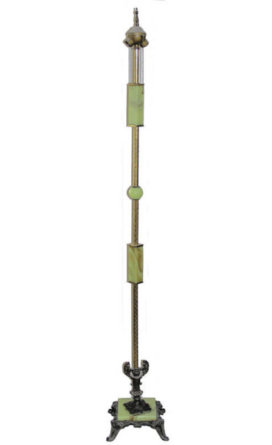 Green Onyx Stone Brass Metal Floor Lamp
