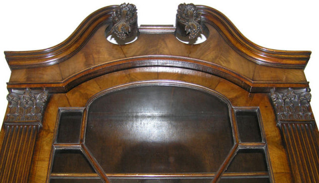 English Georgian Walnut Bureau Bookcase