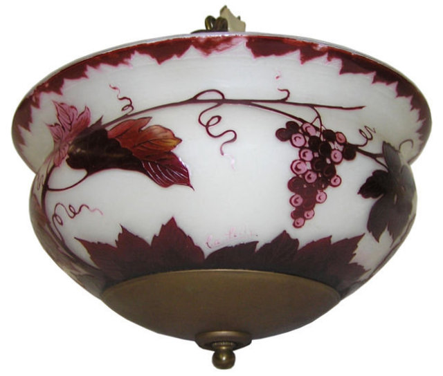 Loetz Cameo Glass Hanging Ceiling Lamp