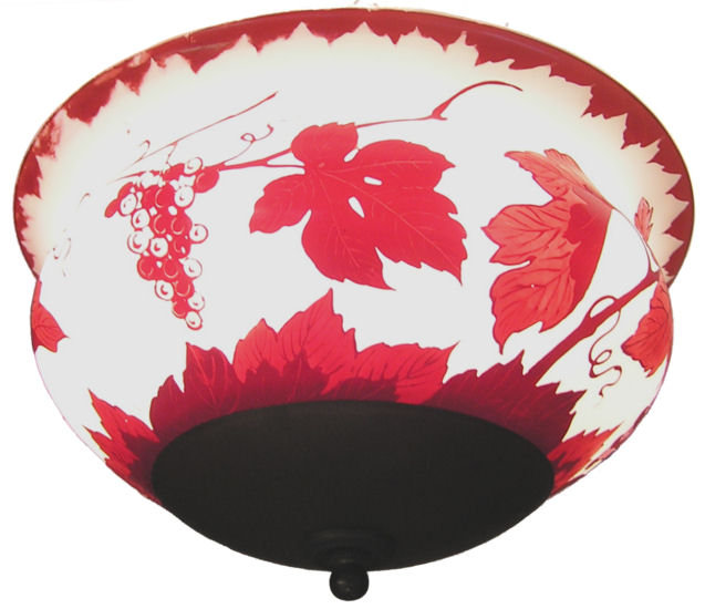 Loetz Cameo Glass Hanging Ceiling Lamp