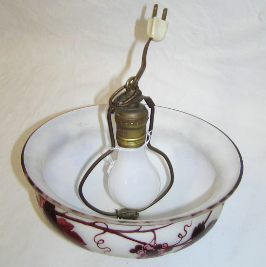 Loetz Cameo Glass Hanging Ceiling Lamp