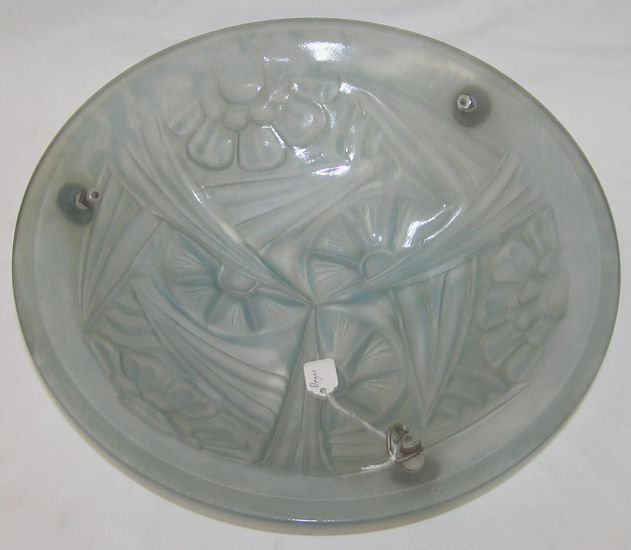 Degue French Art Deco Glass Plafonnier Coupe Lamp Chandelier
