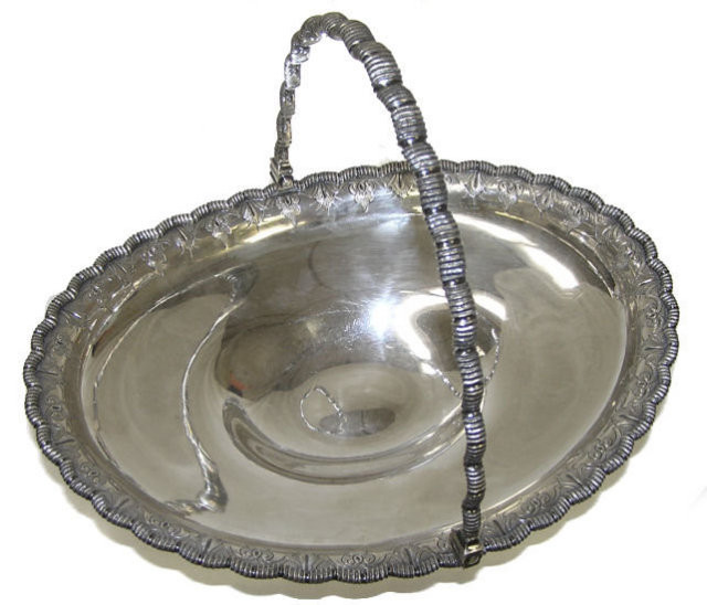 c1860 Antique Tiffany Sterling Silver Basket