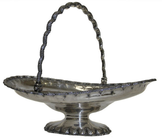 c1860 Antique Tiffany Sterling Silver Basket