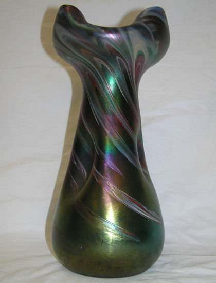 Rindskopf Iridescent Bohemian Glass Vase