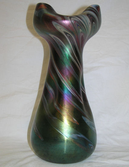 Rindskopf Iridescent Bohemian Glass Vase