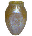 Iridescent Golden Glass Vase by Loetz