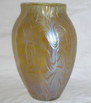 Iridescent Golden Glass Vase by Loetz