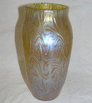 Iridescent Golden Glass Vase by Loetz