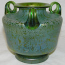 Loetz Iridescent Green Oil Spot Glass Vase