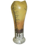 Legras Enamelled Glass w Winter Scene