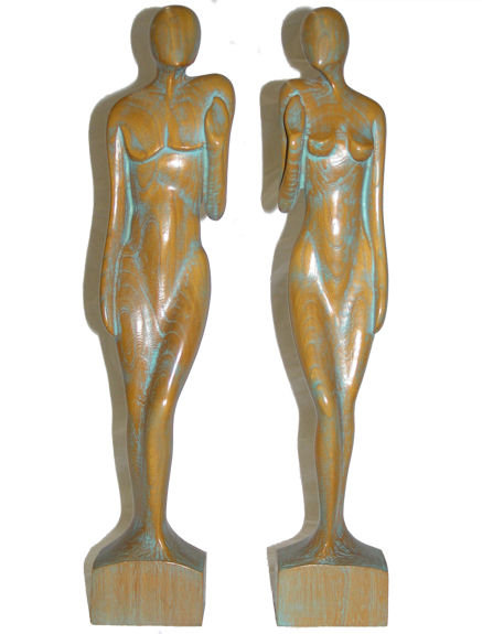 EDWARD STASACK Limed Wooden Figurines