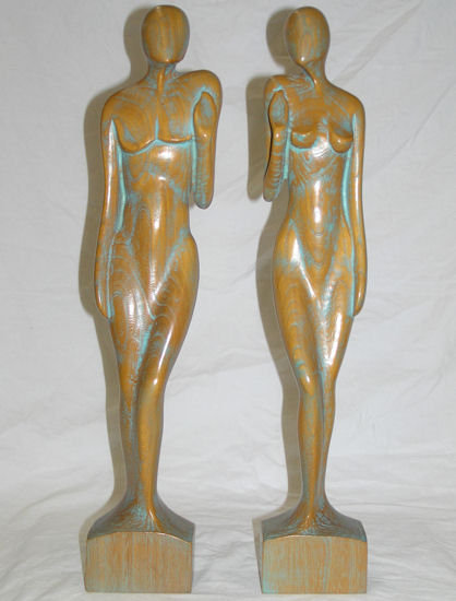 EDWARD STASACK Limed Wooden Figurines