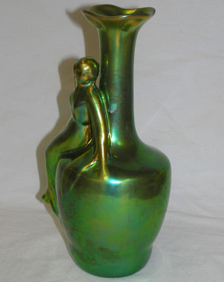 Zsolnay Pecs Art Nouveau Figural Vase
