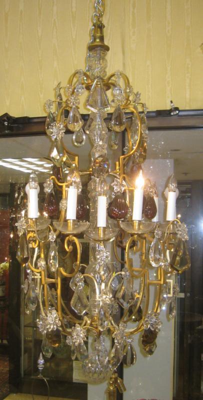 Monumental French Louis XV Bronze and Crystal Chandelier