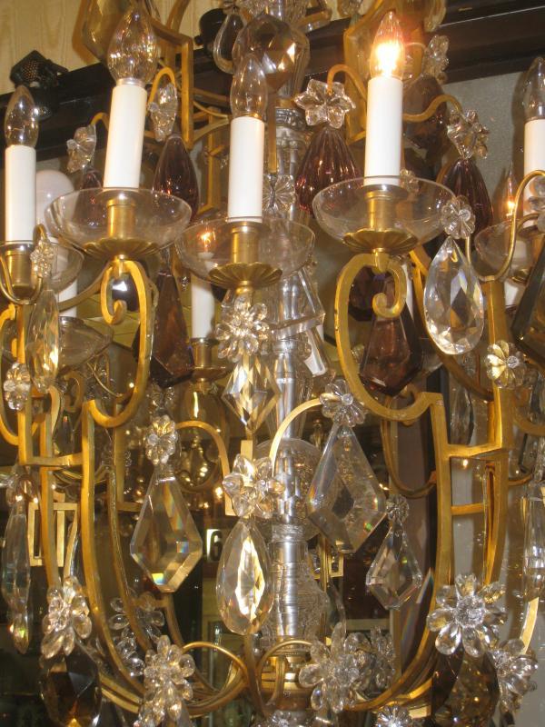 Monumental French Louis XV Bronze and Crystal Chandelier