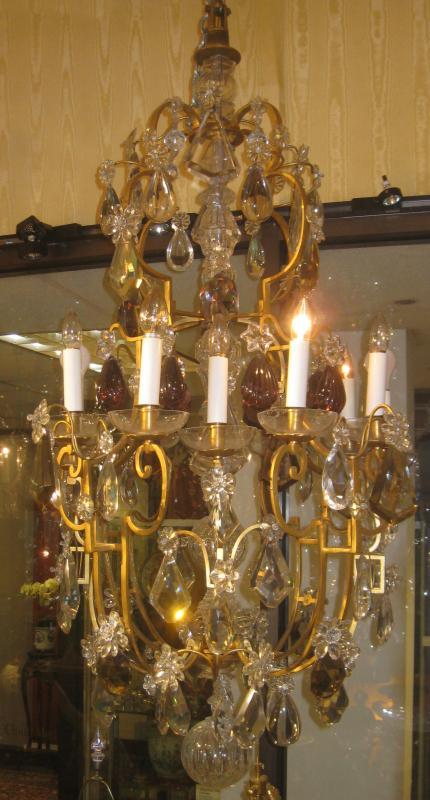 Monumental French Louis XV Bronze and Crystal Chandelier