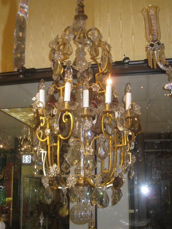 Monumental French Louis XV Bronze and Crystal Chandelier