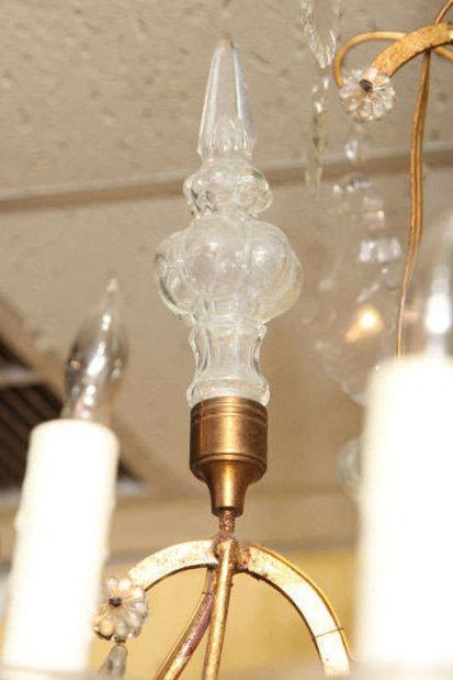 Vintage Venetian Italian Gilt Metal and Giltwood 16-Arm Chandelier