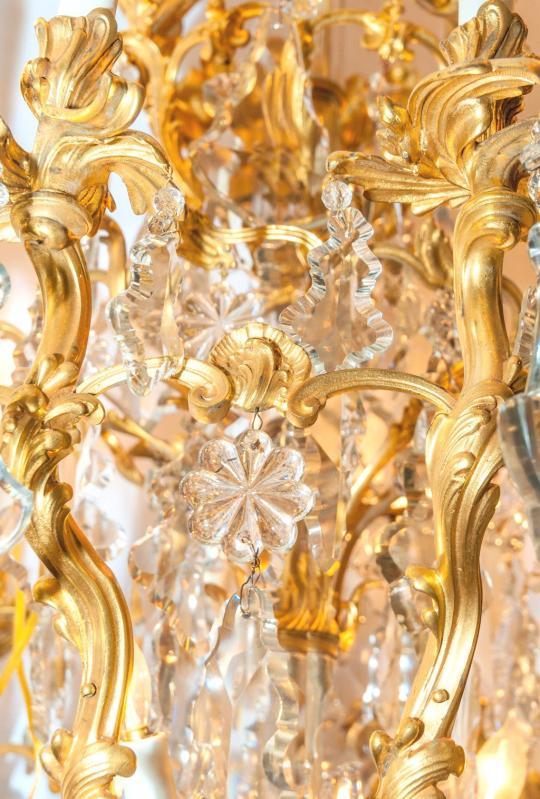 Antique Louis XV Style Gilt Bronze 15-Light Chandelier