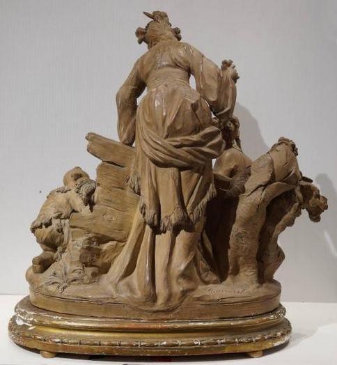 Marchal 19th Century French Figural Chinoiserie Group Terracotta Sculpture