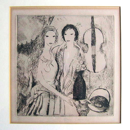 Marie Laurencin Etching Filles au Violoncelle