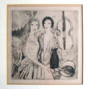 Marie Laurencin Etching Filles au Violoncelle
