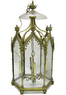 English Regency Georgian George III Gilt Bronze Gothic Ceiling Lantern