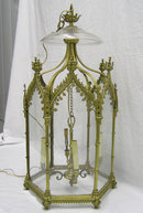 English Regency Georgian George III Gilt Bronze Gothic Ceiling Lantern
