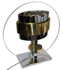 Large Curtis Jere Lucite & Brass Table Lamp