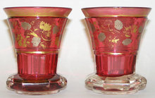Pair Red Bohemian Spa Glasses
