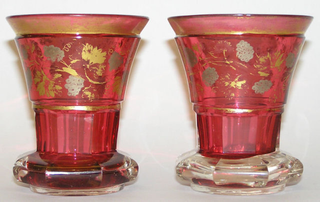 Pair Red Bohemian Spa Glasses