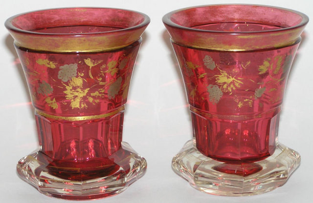 Pair Red Bohemian Spa Glasses
