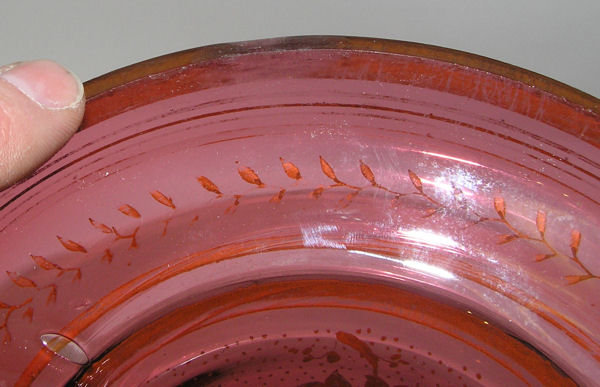 Venetian Red Glass Goblet with Portrait