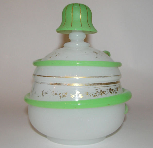 Opaline Glass Jar with Gilded Snake Motif